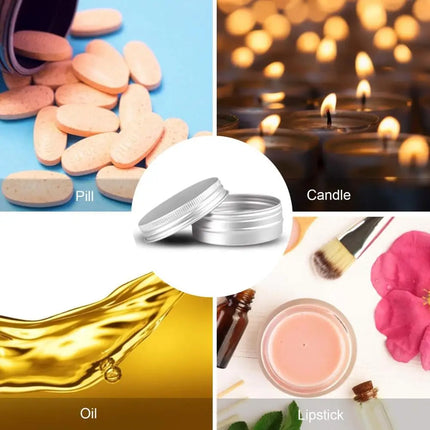 50Pcs 5g Empty Mini Pink Aluminum Jars Cosmetic Small Black Metal Tins Lip Balm Jar Refillable Make Up Sample Jar with Screw Lid