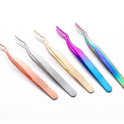 Eyelash Tweezers Lash Applicator Extension Supplies Makeup Tools Stainless Steel Eyebrow Eyelash Extension Tweezers Lash Tweezer