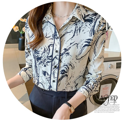 Fashion ladies shirts New elegant Women Blouses Long Sleeve Button-Down Tops blusa mujer