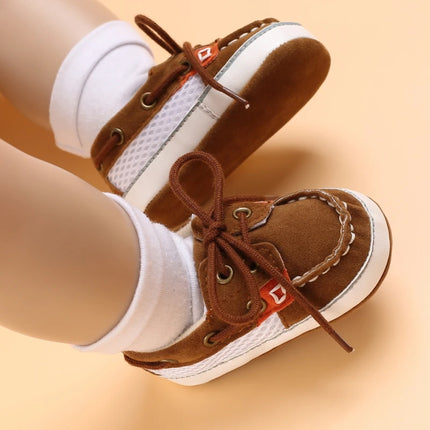 Tie one's shoes Baptism Newborn Baby Prewalker Girls Boys Casual Shoes Leather Non-Slip Soft-Sole Infant Toddler First Walkers