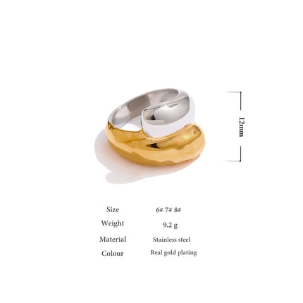 Yhpup Stainless Steel Twist Ring for Women Trendy Metal 18 K Geometric Finger Ring Bagues Pour Femme бижутерия Party Gift New