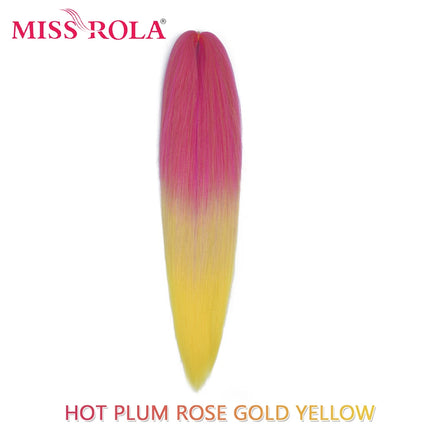 Miss Rola Synthetic 26 Inches 75g Kanekalon Hair Wholesale Bulk Braid Hair Extension Pre Stretched Pink Blonde Twist Jumbo Braid