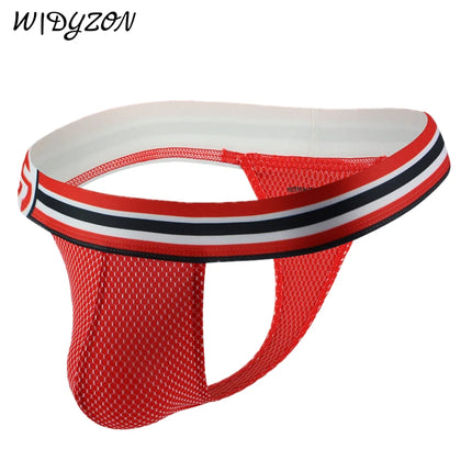 WIDYZON Gay Underwear Men Thongs Jacquard G Strings Gay Sissy Tanga Hombre Jockstrap Breathable Penise Pouch Bikini T-back