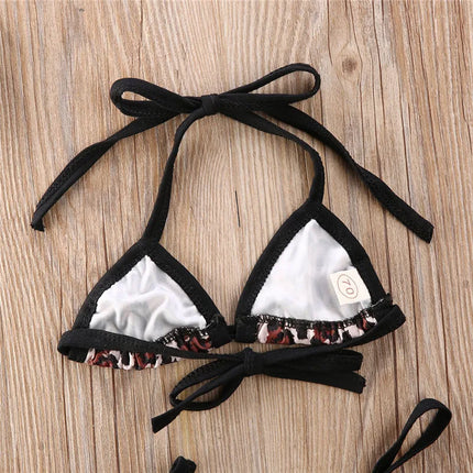 0-24Months Baby Girls Swimsuits Toddler Girls Leopard Print Swimwear For Girls Bikini Set 2024 Summer Infant Girls Bathing Suits