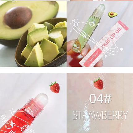 Fruit Lip Gloss Transparent Lip Oil Moisturizing Reducing Lip Lines Nourishes Lips Waterproof Long-lasting Liquid Lips Cosmetics