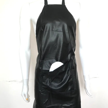 M-2XL Sexy Black Soft Faux Leather Men Front Open Crotch Zipper Pocket Apron DS Night Club Pinafore Backless Sexy Lingerie