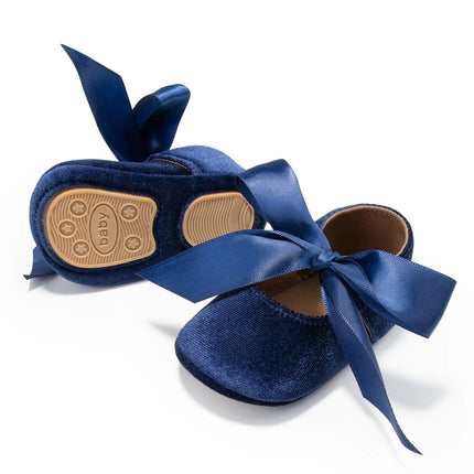 Infant Girl Princess Cute Bow Fringe Shoes Toddler Soft Rubber Sole Anti-Slip Footwear Crib First Walk Shoes 0-18 Months