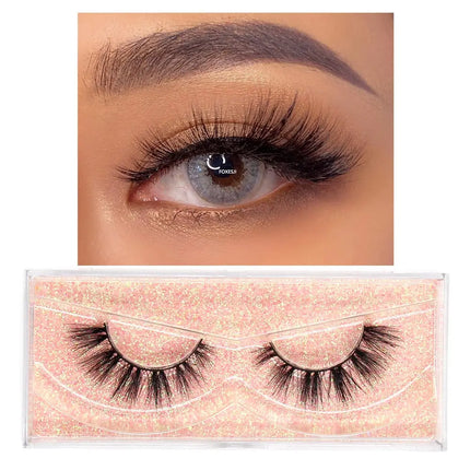 FOXESJI Makeup Eyelashes 3D Mink Eye Lashes Fluffy Soft Wispy Natural Lashes Extension Reusable Fake Lashes Mink False Eyelashes
