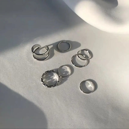 The Tide Cool Ring Set Female Korean Ring Ring Net Red Jewelry Not Fade Color Ring Cold Wind Hip Hop Index Finger Ring