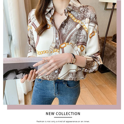 Fashion Printing Ladies Shirts Women's Blouses Spring Autumn Long Sleeve Shirts Tops Blusas Mujer