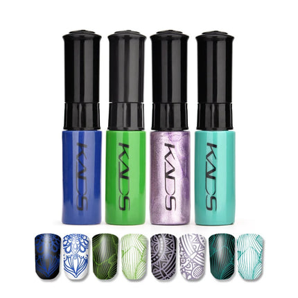 KADS 5/4 Pcs Stamping Varnish Set Nail Stamping Polish Kit Black Nail Art Polish Manicure Stamping Lacquer for Template Nails