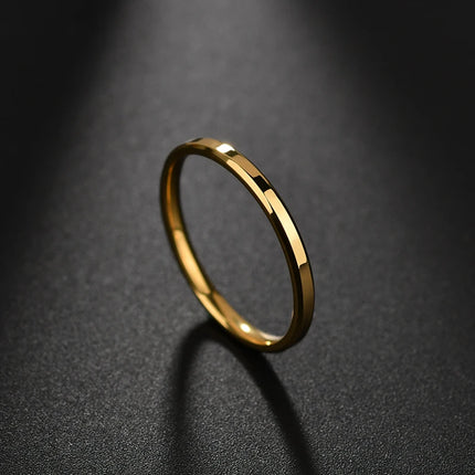 Letdiffery Simple Stainless Steel Couple Jewelry Smooth 1/2/4/6/8mm Women Men Finger Rings For Lovers Dropshipping Wholesale