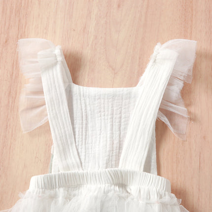 Citgeett Summer Infant Baby Girls Bodysuit Embroidered Flower Pattern Sleeveless Backless Patchwork Jumpsuit Clothes