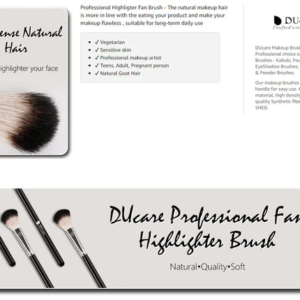DUcare Highlighter Brush Multifunctional Makeup Brushes Goat Hair Blending Make up Brushes Eyebrow Eyeshadow Brush Makeup Tools