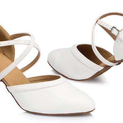 Women's Latin Shoes White Wedding Party Ballroom Party Tango Salsa Summer Women's Shoes High Heels Professional Dance Shoes