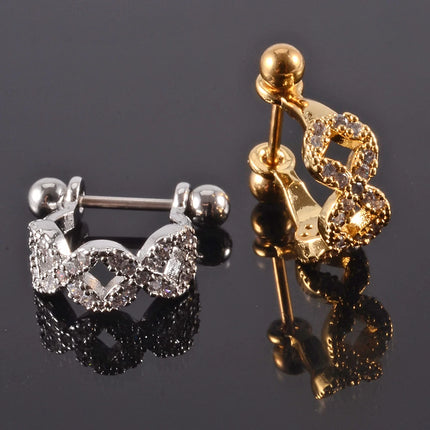 1pc Ear Tragus Cartilage Ring Stainless Steel Barbell With Cz Hoop Cartilage Cuff Piercing Helix Daith Rook Lobe Earrings