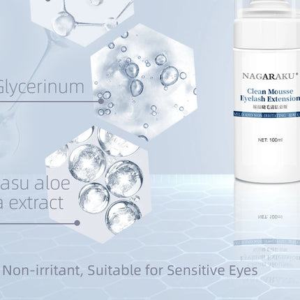 NAGARAKU Eyelash Extension Cleansing Mousse Shampoo Foam Pro Eyelashes Cleaner Bubble Non-irritation Gentle Fast Clean