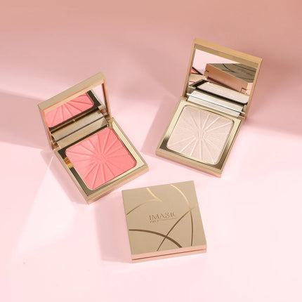 IMAGIC Brightening Highlighter&Cheek Blush Palette Professional Brighten 8-Color Repair Smooth Oil-Control Natural Pressed Makeu