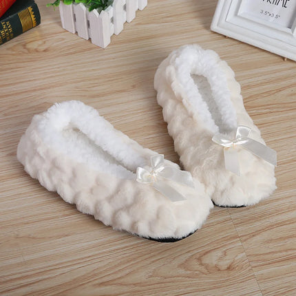 Fluffy Female Floor Slipper Women's Winter Faux Fur Plush Grip Soft Sole Cute Funny Indoor Home hairy Love Heart House Shoe Warm