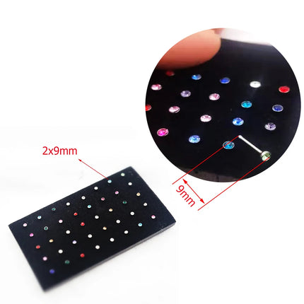 4 Style 8-40pcs Fashion 316l Colorful Stainless Steel Nose Hoop Lip Nose Ring Stud Earrings Body Piercing  Jewelry Punk Style