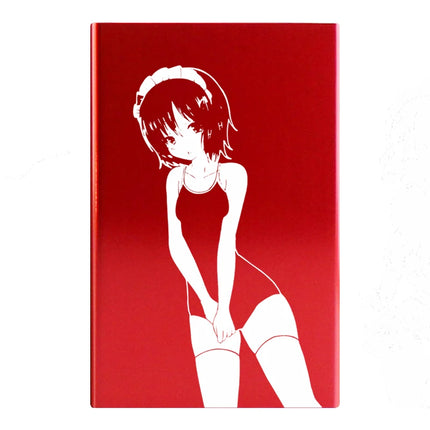 Animation Anime Derivatives Black Red Thin Slim Cigarette Case For Women Metal Aluminum Alloy Sliding Cigarette Box Man Custom