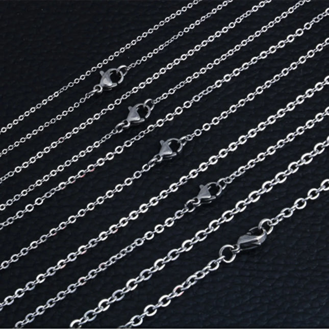 Wholesale 10pcs/lot width 1.2mm-4mm Stainless Steel Tiny O-type Chain DIY Necklaces Jewelry Making 40cm-90cm