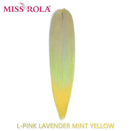 Miss Rola Synthetic 26 Inches 75g Kanekalon Hair Wholesale Bulk Braid Hair Extension Pre Stretched Pink Blonde Twist Jumbo Braid
