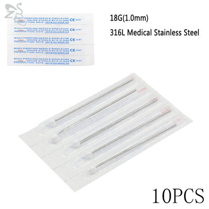 ZS Body Piercing Tool Kit 12-20G Disposable Professional Body Self Piercing Kits Clamp Gloves Tools Ear Lip Nose Navel Piercings