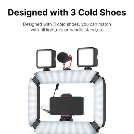 Ulanzi U-200 Ring Light Photography Led Video light BI-color Camera With phone clip cold shoe for Youtube Live Rig lamp