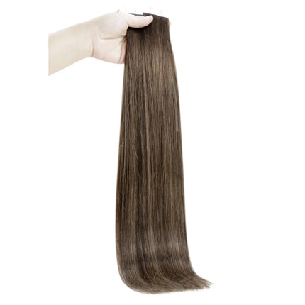 Full Shine Natural Hair Tape in Extensions 100% Remy Human Hair Ombre 40pcs 100g Balayage Seamless Blonde Glue On Hair For Woman
