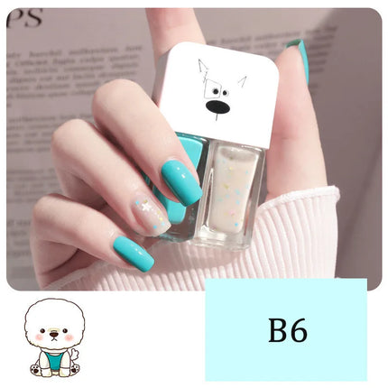 New 2 In 1 Candy Color Nail Polish Manicure Water-based Bright Scrub No Bake No Peeling Quick Dry Waterproof Lasting Nail Polish