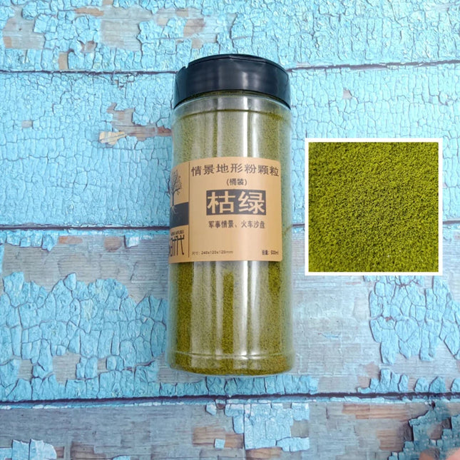 500ml/Bottle Simulation Tree Powder Model Turf Flock Lawn Nylon Grass Powder Train Building Miniature DIY Scene Making Material