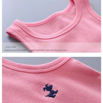 Fashion Children T-shirts for Girls Candy Color Baby Boys Graphic Tee Cotton Vest Tops Kids Summer Clothes Sleeveless T-Shirt