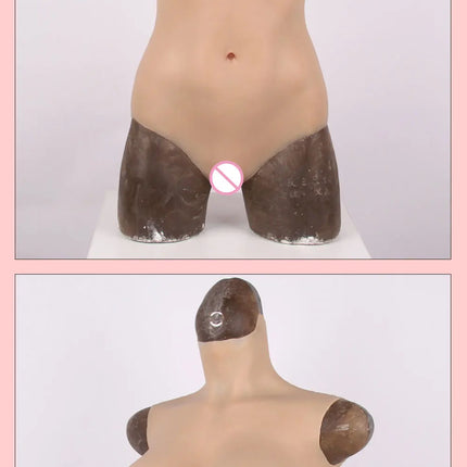 Natural Fallen Silicone Breasts Women Silicone Body Suit Fake Boobs tit Crossdresser Transgender Drag Queen Liquid latex catsuit