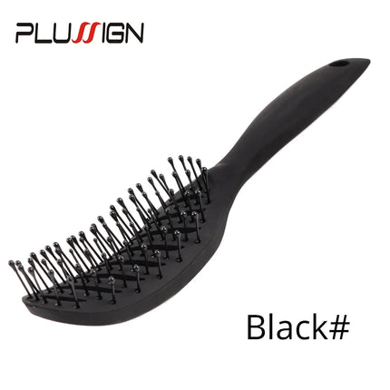 Plussign Curly Hair Brush White Afro Comb Black Detangle Magic Hair Comb Hairdressing Tool Bristle Brush For Salon And Home Use