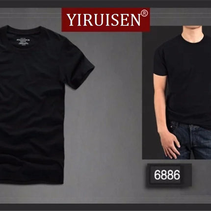 Men Tshirt 100% Cotton Solid Color O-Neck Short Sleeve T shirt Male High Quality Tops Soft Clothing