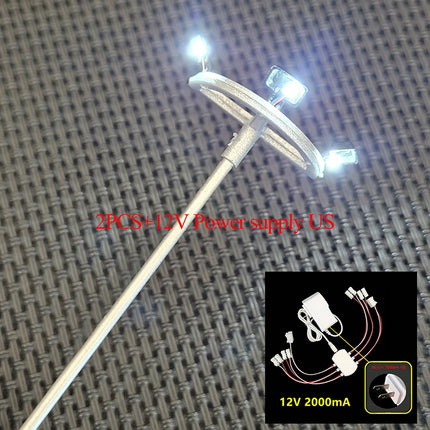 Ho Scale Model Lamp Tower Lighting 12v Model Lights Layout Lamppost Train Playground Stadium Overhead Light Warm/cold White