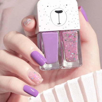 Manicure Water-based Bright Scrub Can Tear Gemini Nail Polish Two Bottles Set Twin Nail Polish Combination Glitter Nal Art Tools
