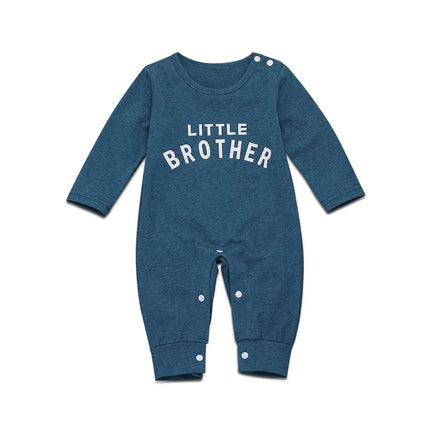 0-24Months Baby Boys Spring Autumn Romper Letter Long Sleeve Baby Boys Jumpsuits Solid Black Blue Playsuit For Baby Boys