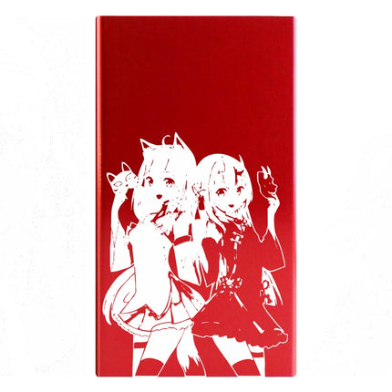 Animation Anime Derivatives Black Red Thin Slim Cigarette Case For Women Metal Aluminum Alloy Sliding Cigarette Box Man Custom