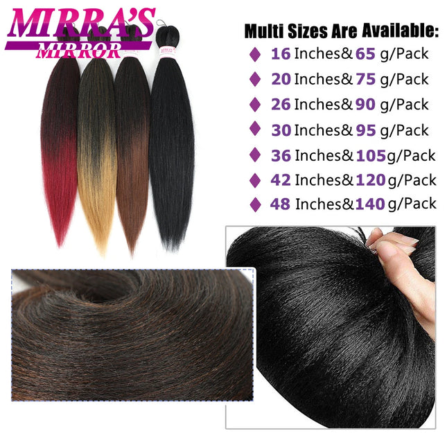Synthetic Easy Braiding Hair Pre-Stretched Ombre Crochet Braids Hair Extension Long Yaki Straight Jumbo Braid 16/30/36/42/48inch