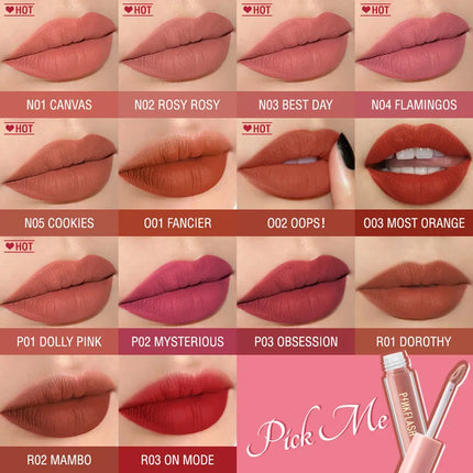 PINKFLASH Lipgloss Matte Lipstick Soft Moisturizing Red Nude Pink Melting Lip Cream Waterproof Makeup Not Fade Lip Gloss Liptint
