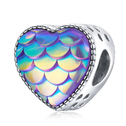 WOSTU 925 Sterling Silver Blue Conch Charm Ocean Bead Animal Turtle Starfish Pendant Fit Original Bracelet Necklace DIY Jewelry