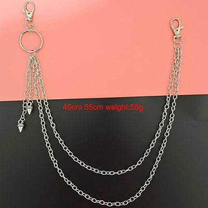 Punk Steet Keychains Chain Women Men Moon Star Rivets Skull Accessories Choice Rock Goth Pants Waist Belt Chain On Jeans Jewerly