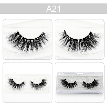 LEHUAMAO 3D Mink Eyelash Fluffy Cross Thick Natural Fake Eyelashes Lashes Dramatic Makeup Eye Lashes Handmade False Eyelash