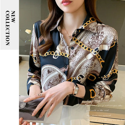 Fashion Printing Ladies Shirts Women's Blouses Spring Autumn Long Sleeve Shirts Tops Blusas Mujer