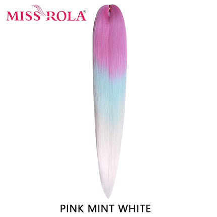 Miss Rola Synthetic 26 Inches 75g Kanekalon Hair Wholesale Bulk Braid Hair Extension Pre Stretched Pink Blonde Twist Jumbo Braid