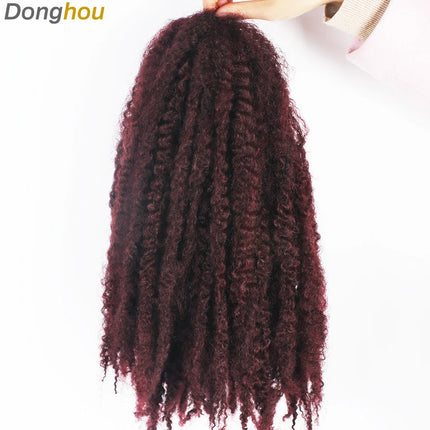 Marley Hair 18 Inch Synthetic Marley Braiding Hair Ombre Black Brown Blonde Grey 350 for Afro Kinky Marley Twist Braiding Hair