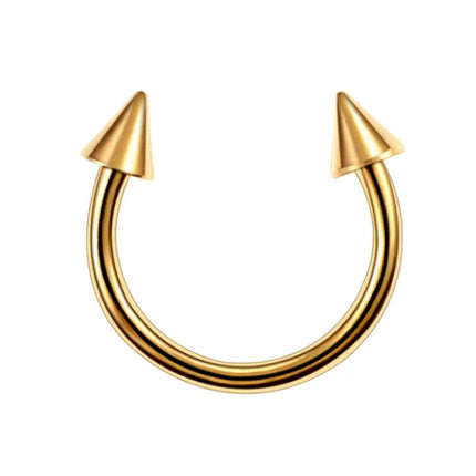 Stainless Steel Cone Spike Horseshoe Circular Septum Nose Ring Nipple Hoops Nose Septum Eyebrow Ear Piercing Body Jewelry