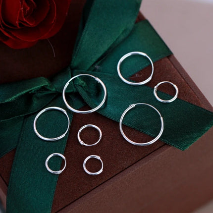 1 pair 2mm Thin Circle Silver color Small Hoops Earring Stainless Steel Anti-allergic Ear Bone Buckle Earring Gothic Ear Jewelry